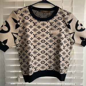 Short sleeves brown Louis Vuitton knitwear sweater